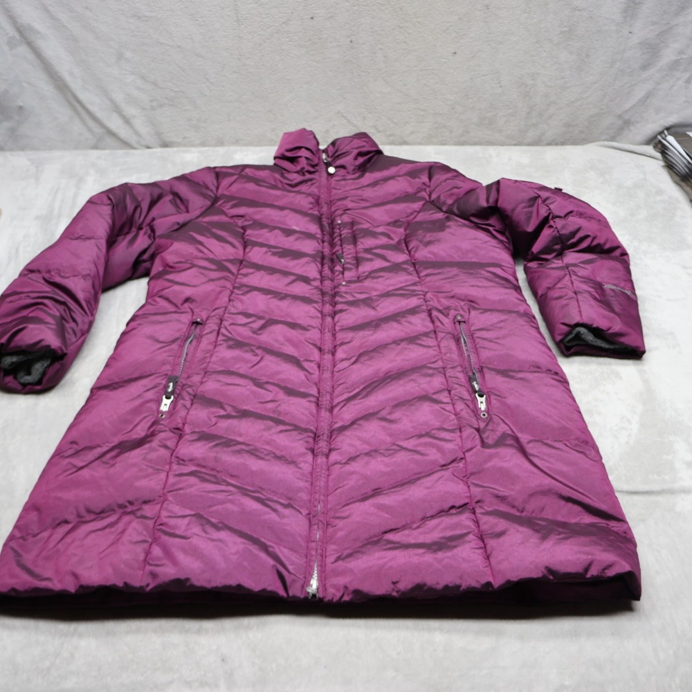 Eddie Bauer Down Jacket Women PXL Purple Sun Valley Insulated Long Parka Puffer
